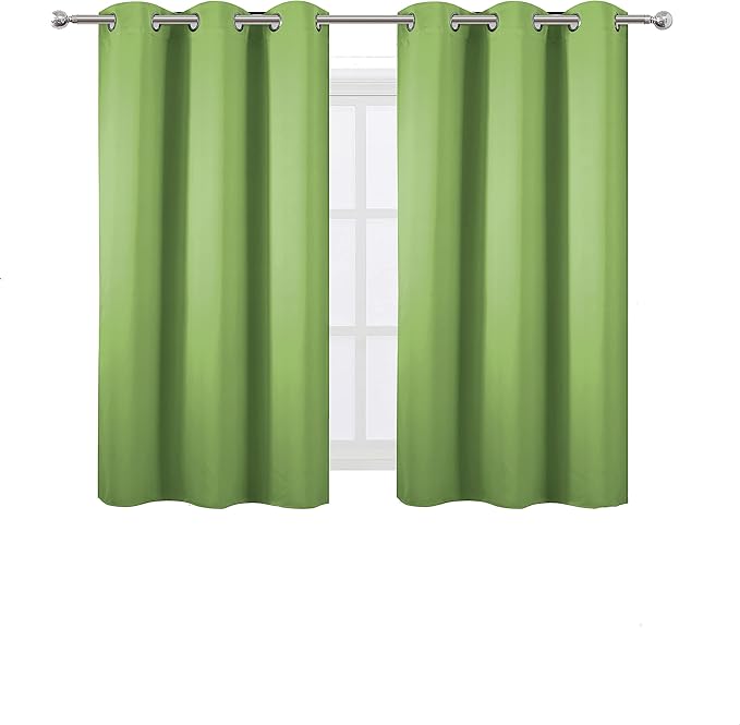 LEMOMO Light Green Blackout Curtains 38 x 54 Inch Length/Set of 2 Curtain