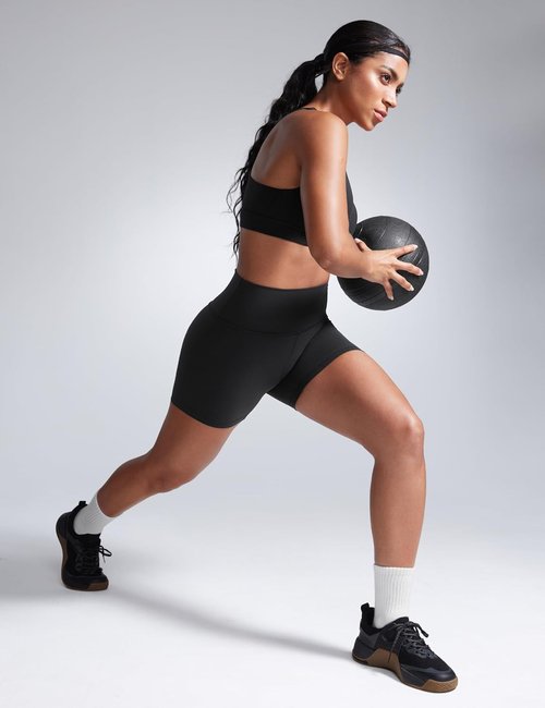 CRZ YOGA Biker Shorts - High Waisted 4'' Athletic Shorts for Yoga, Gym & Running | Tummy Control