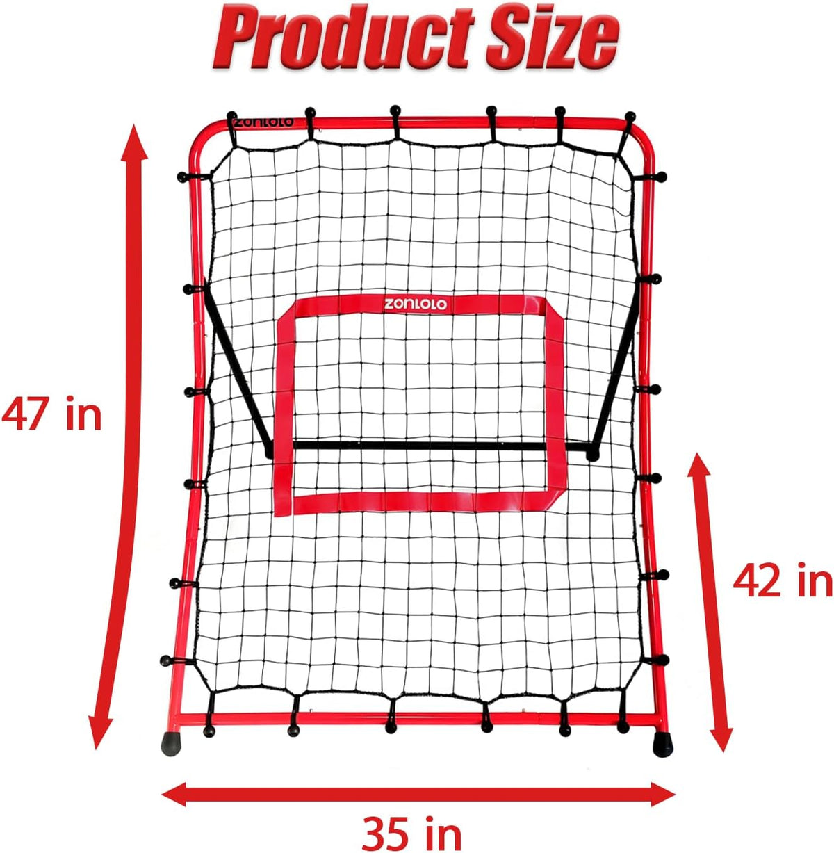 Zonlolo Baseball Pitchback Net - Rebounder Trainer for Solo Practice | Adjustable Angles for Easy Use