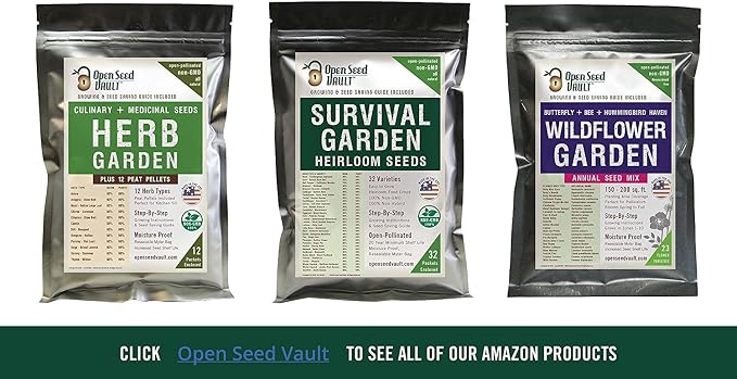 Open Seed Vault | 4,000 Heirloom Seeds | 12 Variety Pack of Herb Seeds | 2026 Season | Non GMO Vegetable and Fruit Seeds | Planting Outdoor & Indoor Garden | Gardening Starter Kit High Yield Produce