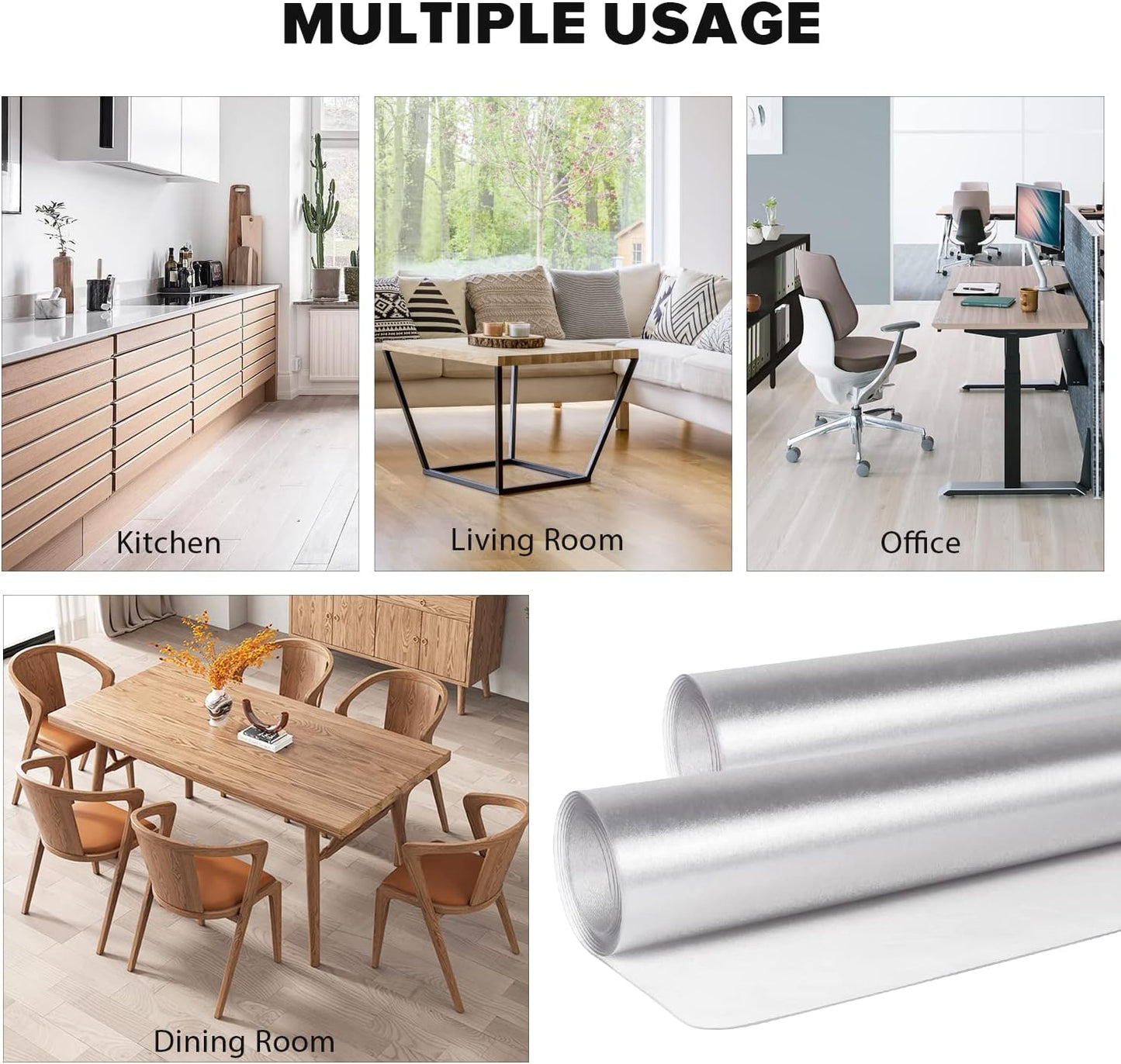 Clear Chair Mat, 3'×5'Floor Mats for Home, Durable Non-Slip Hard Floor Protector, PVC Waterproof Floor Protetor for Kitchen, Bedroom, Pet Litter Mat