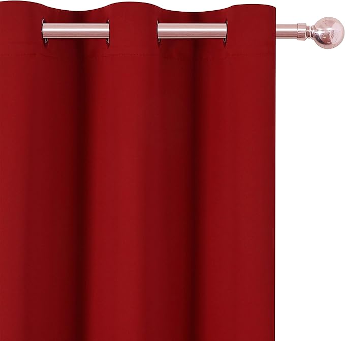 LEMOMO Red Blackout Curtains 34 x 54 Inch Length/Set of 2 Curtain