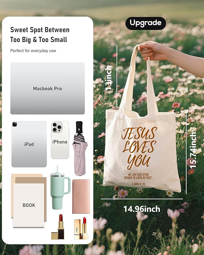 Canvas Tote Bag with Aesthetic Prints, Cute Tote Bag for Women Girls with Wide Strap, Gifts for Cat Book Lovers