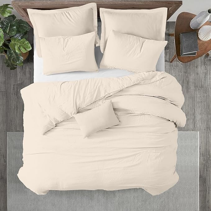 Kotton Culture 1 Pc Custom Size Duvet Cover Only -100% Egyptian Cotton Sateen 600 Thread Count Ultra Soft Premium Durable Comforter Cover Zipper Closure & Corner Ties (Butter, Custom)