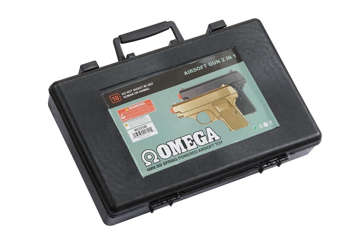 Combact Pocket Twin Spring Airsoft Dual Pistol Combo Pack Set Hand Gun w/Case 6mm BB 0.12g (Case Included)