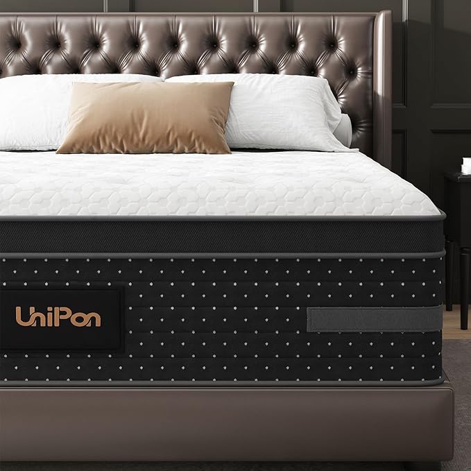 Queen Mattress 10 Inch Firm Hybrid Mattress in a Box Couples Motion Isolation with Extra Lumbar & Shoulder Support for Pain Relief, Hotel Collection- Fiberglass Free - 365 Night Trial