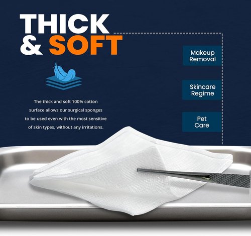 Med Pride 4”x 4” Surgical Sponges - 200 Extra Absorbent Gauze Pads for Wound Care & First Aid