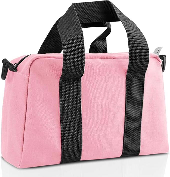 Small Tool Bag, Canvas Tool Storage Bag, Large Capacity Multipurpose Zipper Soft Tote Organizer Pouch for Electrician, Plumbing, Gardening,Tools Bags for Men (Pink, 12 Inch)