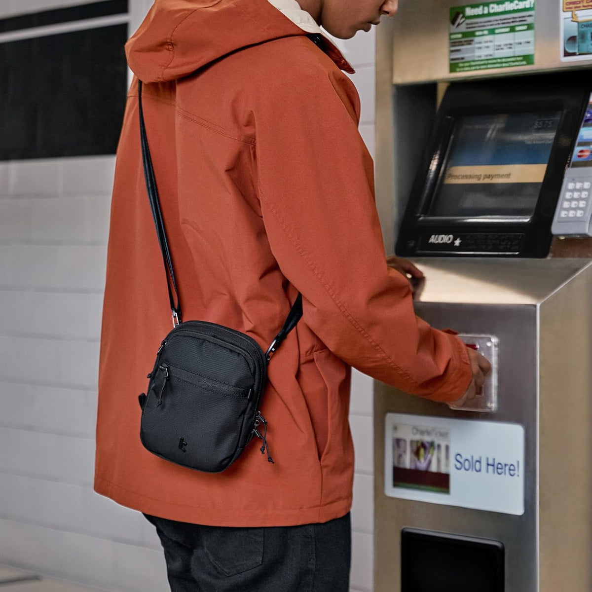 tomtoc Aviator-T37 Travel Sling Bag - RFID Blocking, Anti-Theft Zippers, Holds Passports