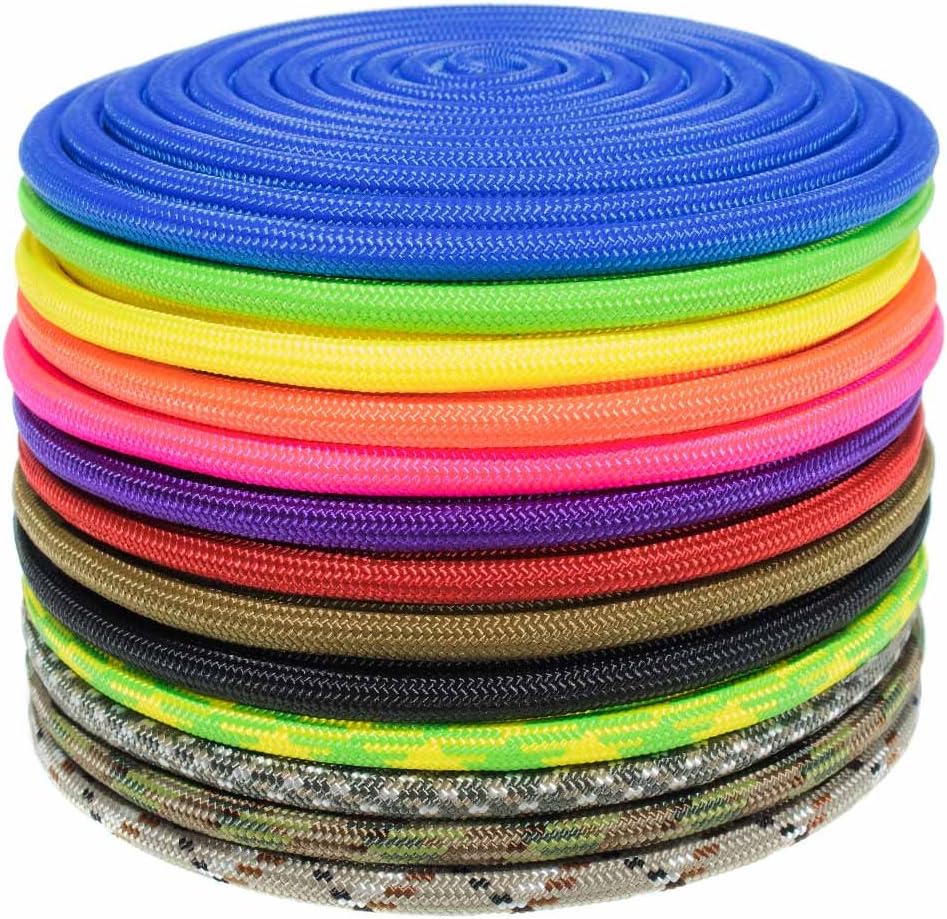 Nylon Accessory Cord 1/4 Inch (6 MM) and 5/16 Inch (8 MM) Paramax Nylon Cord - All-Purpose Utility - for Dog and Pet Collars, Belts, Gear Bundles, Tie-Downs, Horse Halters (50 Feet and 100 Feet)