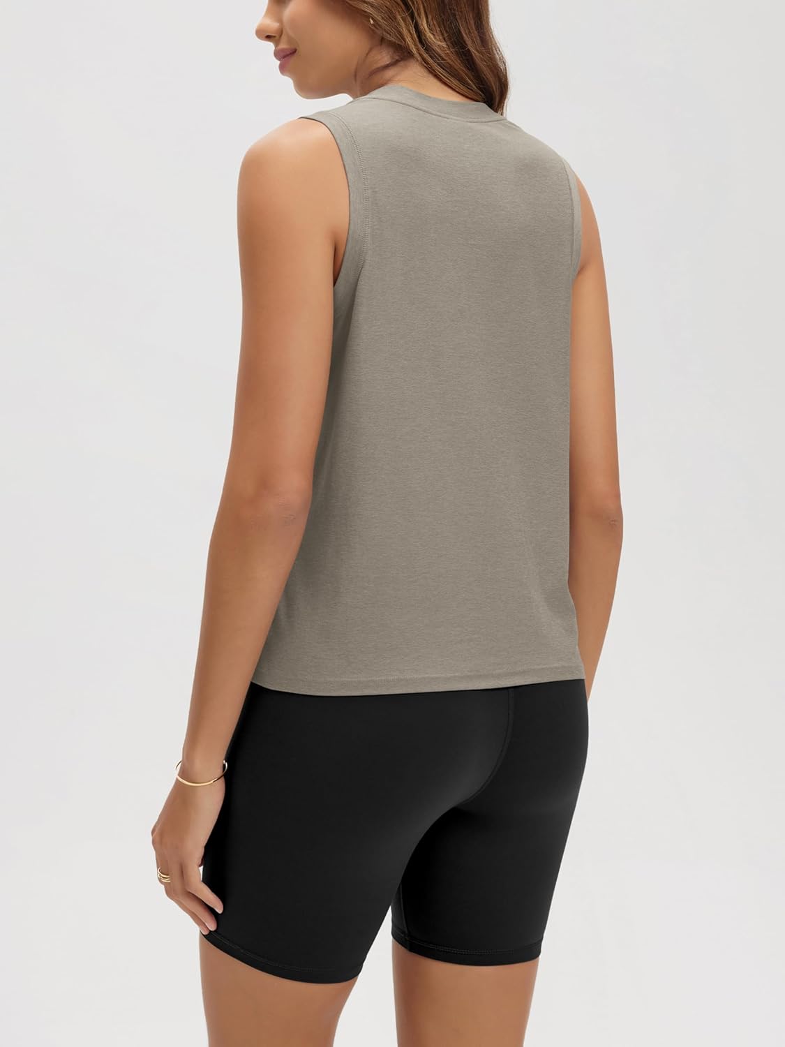 ODODOS Women's Performance Tank - Ultra Soft odSTRATUM Tech Sleeveless Tee with High Crew Neck