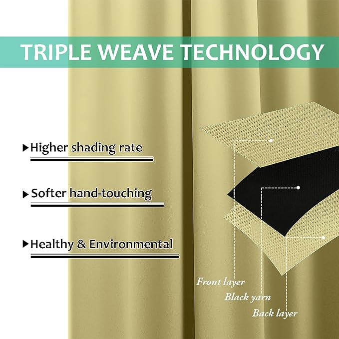 NICETOWN Total Shade Curtains and Draperies, Heavy-Duty Full Light Shading