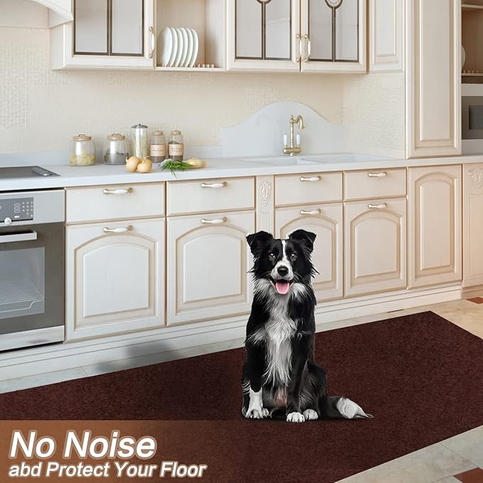 4' x 26' Runner Rugs with Rubber Backing, Indoor Outdoor Utility Carpet Runner Rugs, Chocolate Brown, Can Be Used as Aisle for The RV and Boat, Laundry Room and Balcony
