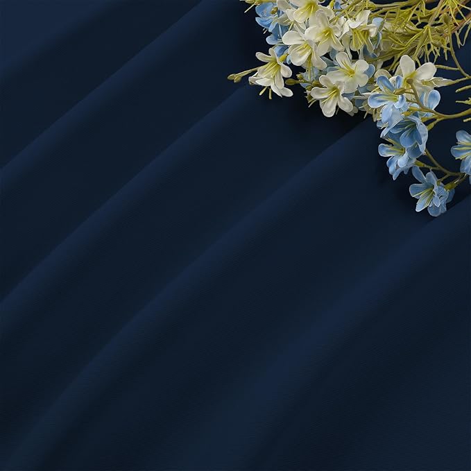 CUCRAF Navy Blue Blackout Curtains Customize, Rod Pocket Room Darkening Curtain