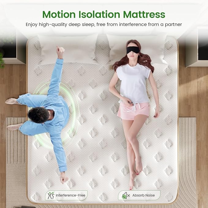 Firm King Mattress, [Enhanced] 14 Inch King Size Hybrid Mattress with Gel Memory Foam & Independent Pocket Springs, Pressure Relief, Strong Edge Support, 365-Night Trial, CertiPUR-US