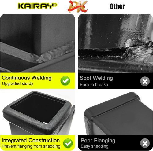 KAIRAY 1-1/4 inch to 2 inch Hitch Adapter Trailer Hitch Extension Riser with 4 inch Rise and 3-3/8 inch Drop for Class I and Class II Receivers
