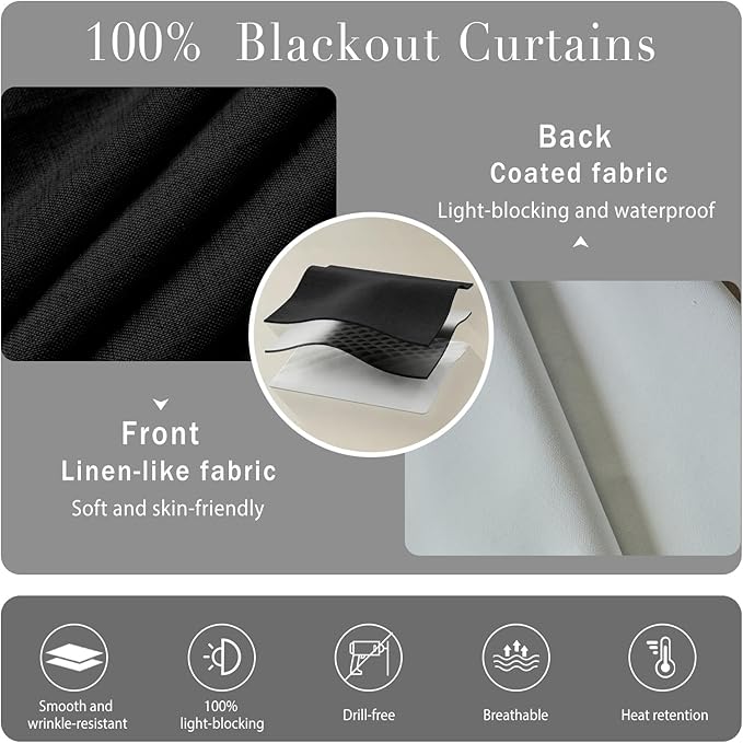 Self-Adhesive 100% Blackout Curtain