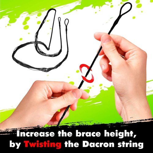 KESHES Dacron Bow String - Replacement for Recurve & Longbow Bows | 12-16 Strands, 44-70 Inches, 2 Brass Nocks Included