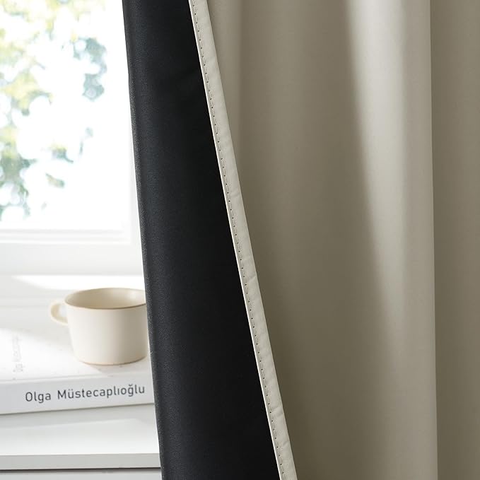 RYB HOME 100% Blackout Short Curtains