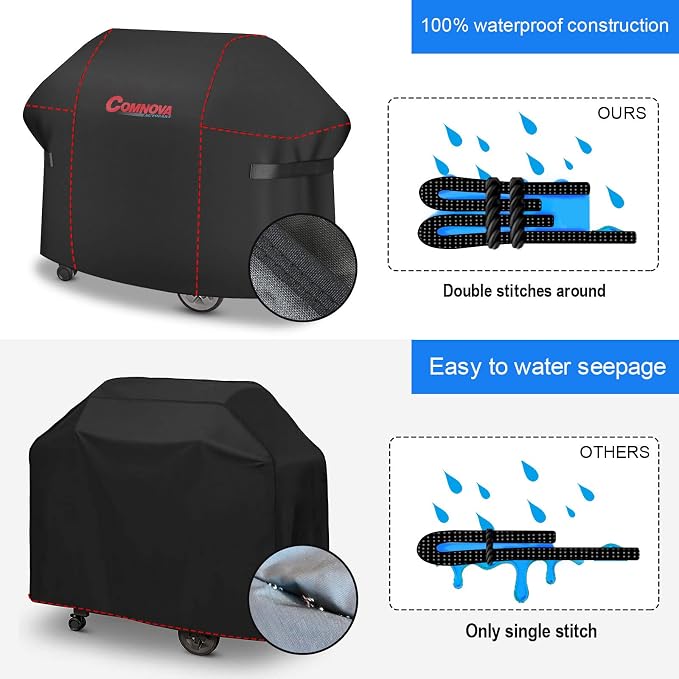 Comnova Grill Cover for Weber Summit 400 Series - 67 Inch BBQ Grill Cover Heavy Duty & Waterproof, 7108 Barbecue Cover for Weber Summit 470, Summit 420, 2022 Genesis S-325s and E-325s Grill Models