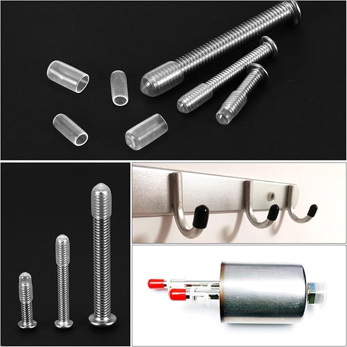 uxcell 20pcs Rubber End Caps Protective Caps 3.5mm(1/8 Inch) ID Vinyl PVC Round Tube Bolt Cap Cover Screw Thread Protectors, Clear
