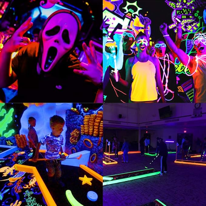 FAGUANGAO LED Black Light Bulb,12W(100Watt Equivalent) A19 UV Blacklight Bulb,120V,UVA Level 390-400nm,E26 Medium Base,Glow in The Dark for Blacklight Party,Fluorescent Poster,Neon Glow(2 Pack)