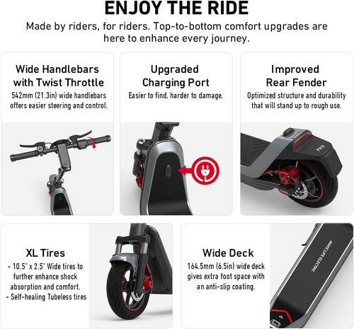 NIU Electric Scooter - Adult E-Scooter with Suspension, 600-1000W Power, 18-37.3 Miles Range | Top Speed 17.4-23.6MPH