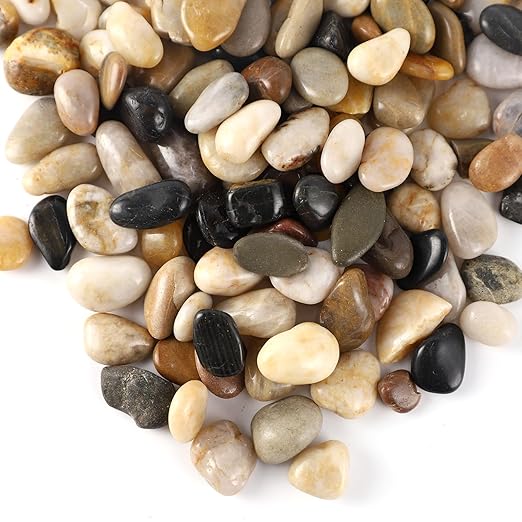 11LB Polished River Rocks for Plants with Mixed Colors 1/4-5/8Inch Decorative Natural River Stones Pebbles for Outdoor Small Stones Gravels for Home Decoration