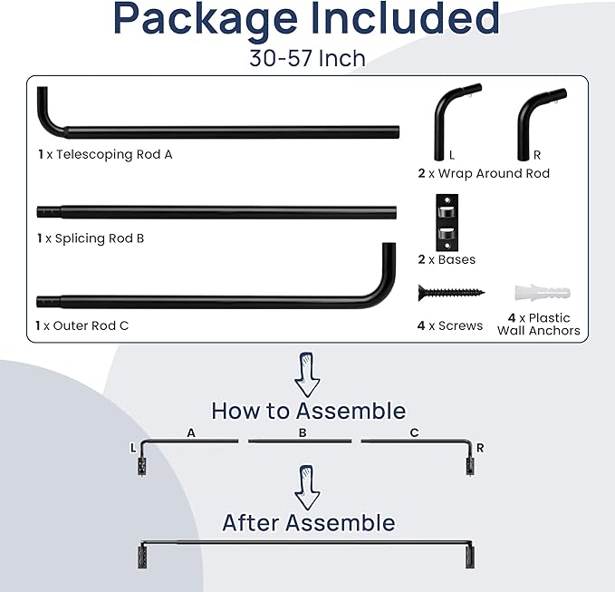 ENJOYBASICS Blackout Curtain rod