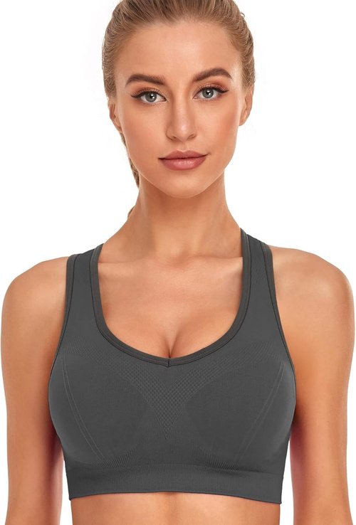 GXXGE High Impact Padded Racerback Sports Bra - Women's Yoga & Gym Activewear, Comfortable Fit