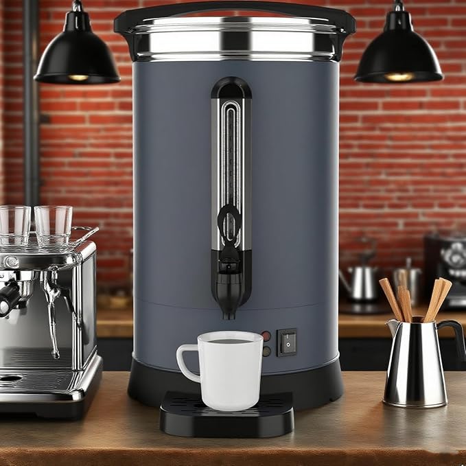 120 Cups Coffee Urn,18L Double Wall Commerical Coffee Maker for Buffet Catering Wedding Gathering,Large Capacity Hot Coffee Dispenser, Stainless Steel Hot Water Urn