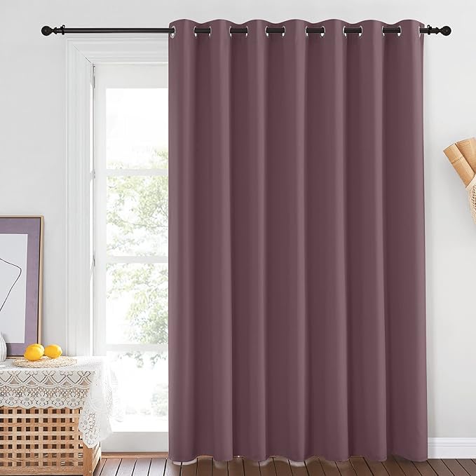 NICETOWN Blackout Dry Rose Sliding Door Curtains 84 inches Long