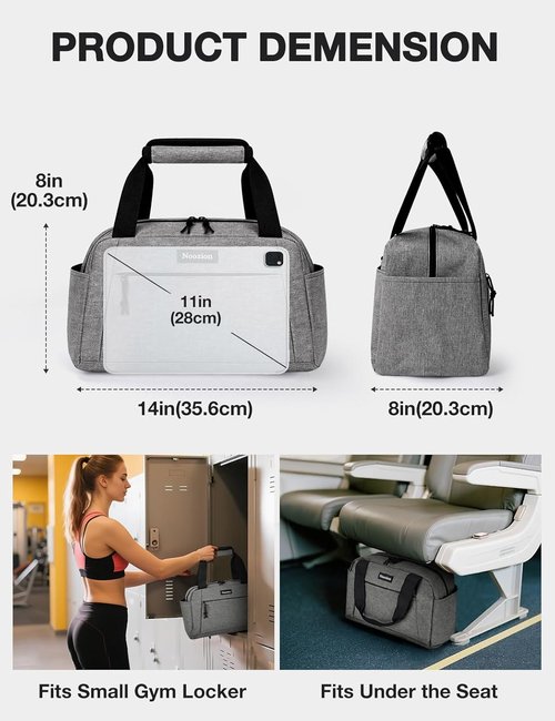 Noozion 14-Inch Mini Duffle Bag - Lightweight Gym Bag for Travel & Workouts with Multiple Pockets