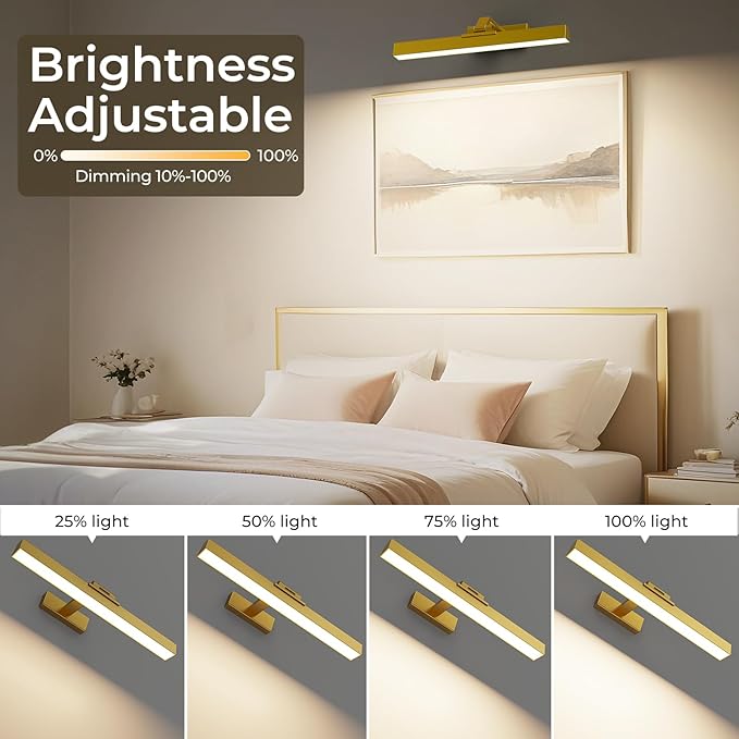 Afyuol Picture Lights Wall Light 16in CCT Gallery Light | Battery Operated