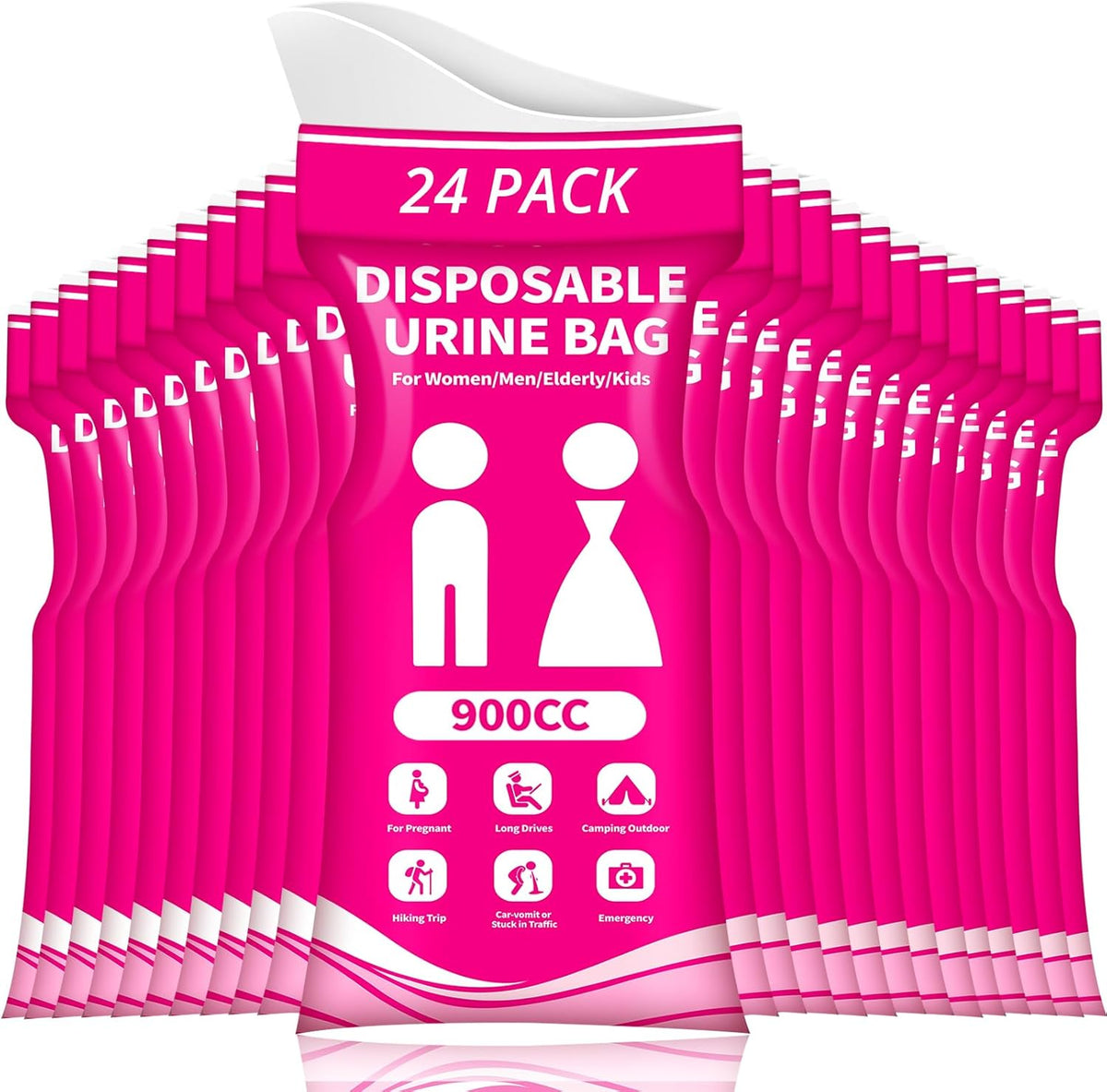 Skiennix Disposable Urine Bag - 900ML Portable Pee Bags for Travel | 12 PCS for Emergency Use