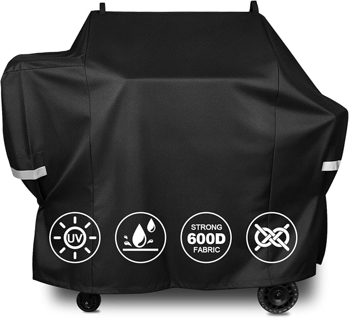 Grill Cover for 850FB2/850M and 1300M PB1250CS Pit Boss Grills,600D Heavy Duty Water-Resistant BBQ Cover with Adjustable Windproof Straps for Pit Boss Wood Pellet Grills All-Season Protection