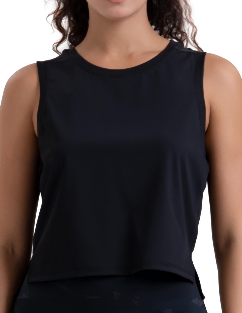 Colorfulkoala Women's Workout Top Quick Dry Athletic Shirt Mesh Back Muscle Tank (M, Black)
