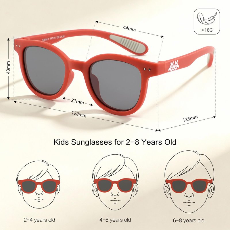 EYEBUDDY Kids Toddler Sunglasses Age 2-4/3-5 Boys Girls Polarized UV Protection Sun Glasses for Age 2-8
