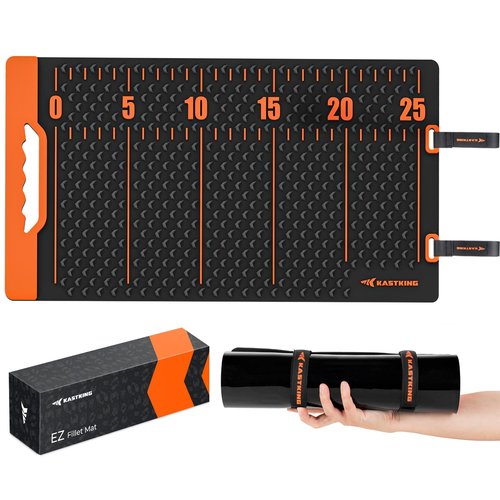 KastKing EZ Fillet Fish Fillet Mat, Anti-slip Texture With 25" Integrated Ruler, Extended Dimensions, Easy to Clean Material, Portable Storage, Fish Cutting Board