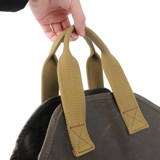 Tourbon Waxed Canvas Garden Tool Bag Gardening Tools Storage Tote with 5 Interior and 6 Exterior Pockets Multi-Functional Organizer for Gardener Florist Workshop