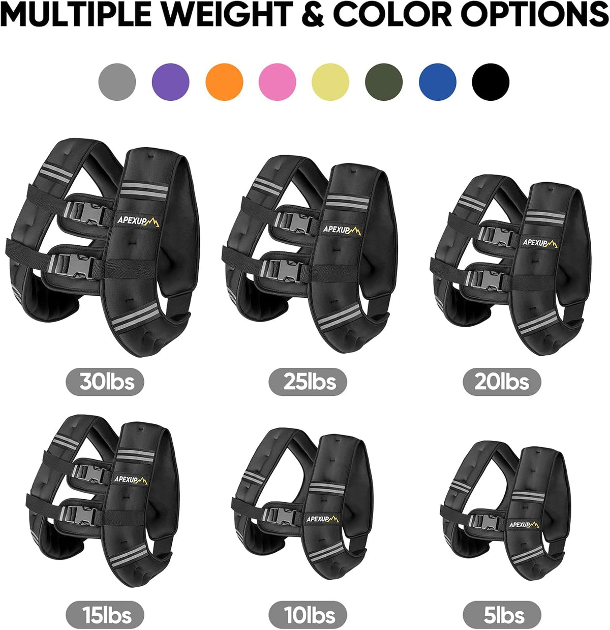 APEXUP Weighted Vest - Adjustable Workout Gear for Men & Women | Ideal for Strength Training & Running