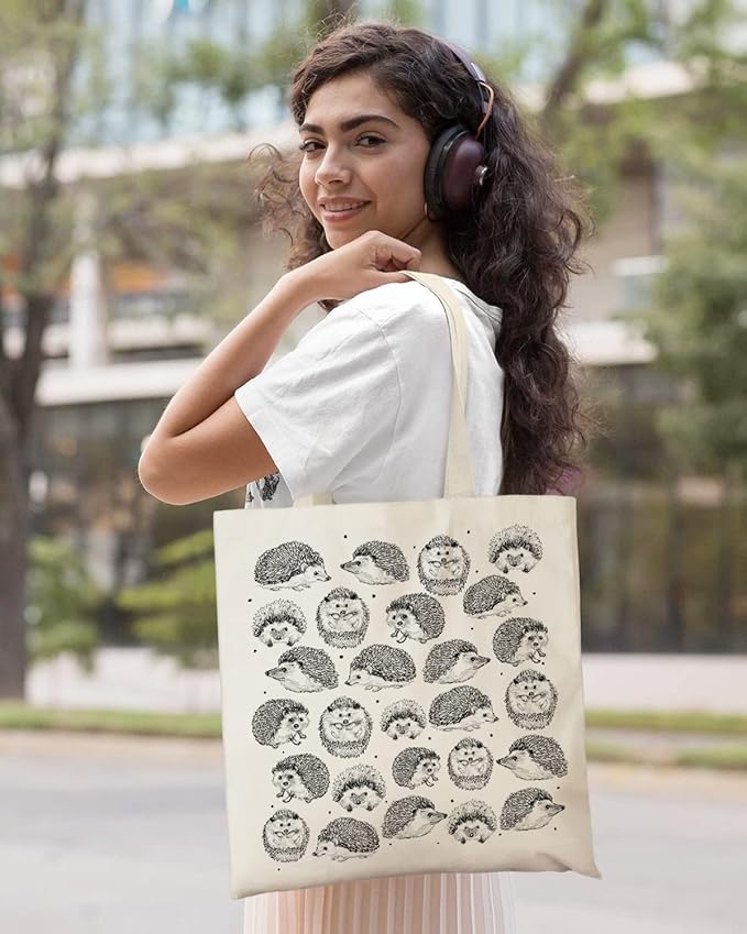 AUSVKAI Canvas Tote Bag Aesthetic for Women, Cute Reusable Cloth Cotton Bags for Shopping Beach Grocery