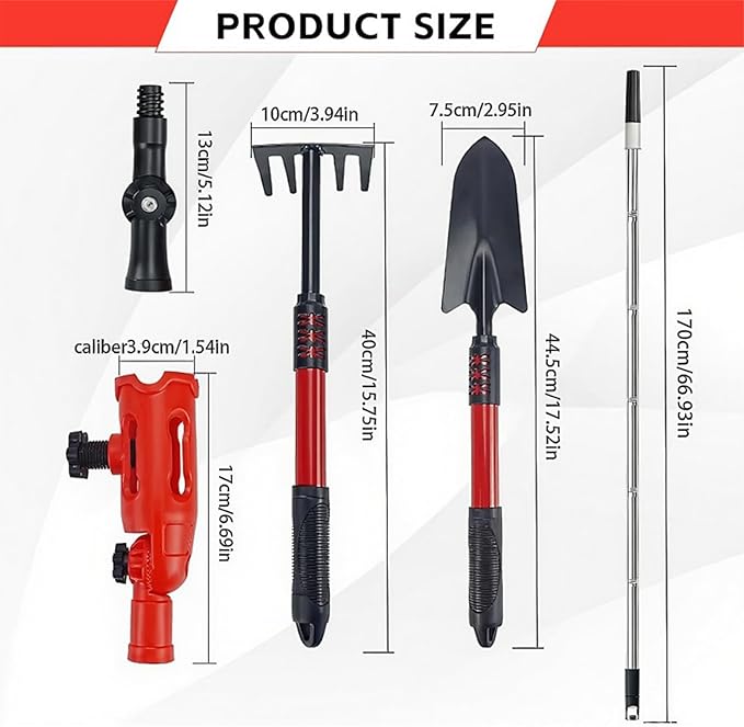 Gutter Cleaning Tools from The Ground, 67in Telescopic Steel Gutter Cleaner with Rake Shovel & 360掳 Rotate Connector for Leaves