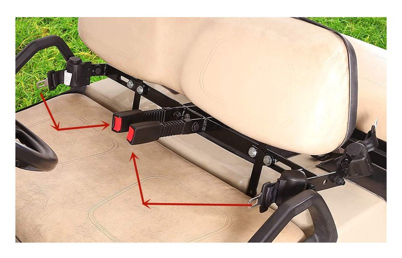 Universal Golf Cart Retractable Seat Belts and Bracket Kit 4 Passenger for Club Car,EZGO Yamaha etc. Golf Cart