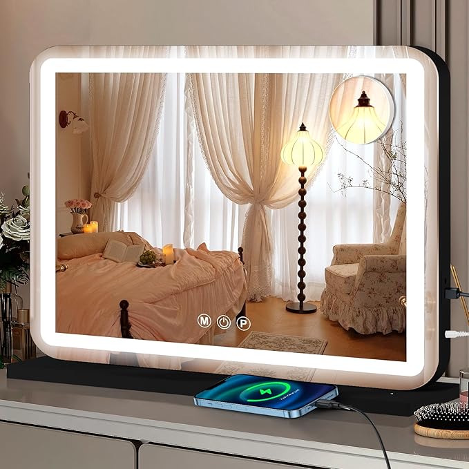 Ratsamee 23"x18" Black Vanity Mirror