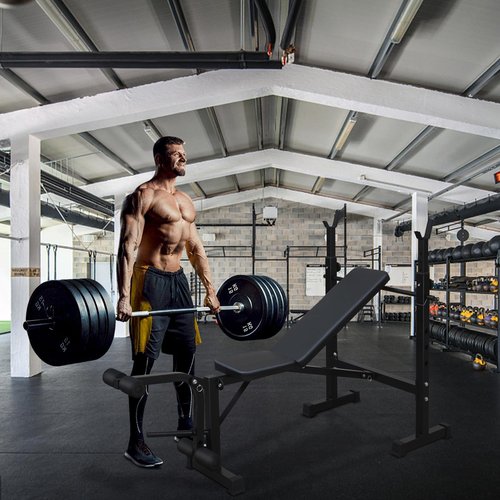Olympic Adjustable Weight Bench Set,Bench Press With Squat Rack, Olympic Weight Bench for Home Gym, Workout Bench With Preacher Curl Pad and Leg Developer