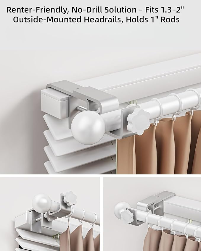 Over-Blinds Curtain Rod Brackets