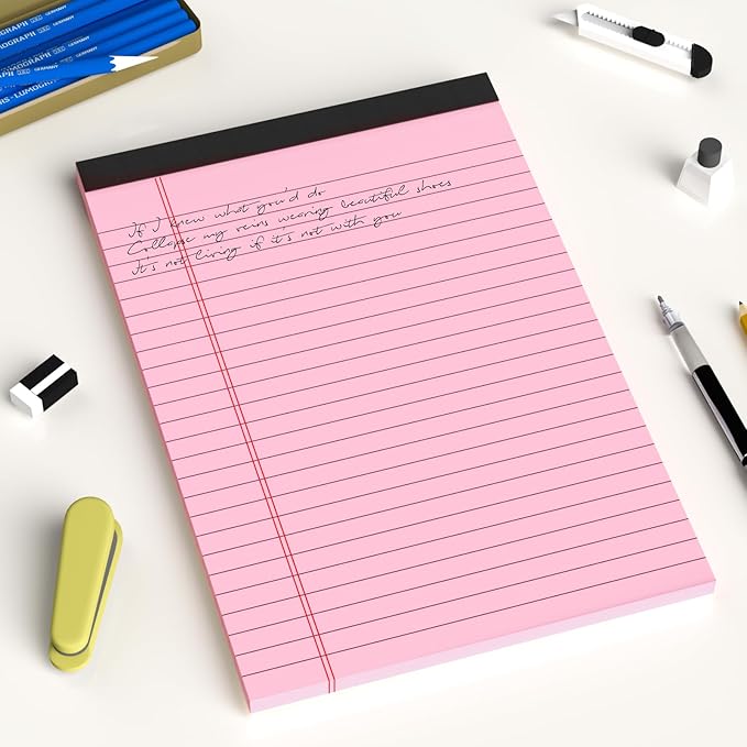 12pcs Small Legal Pads 5x8 Colored Note Pads Paper College Ruled Notepad Clear Print Writing Pads 5 x 8 Legal Pads Perforated Narrow Ruled Pads of Paper (Multicolor)