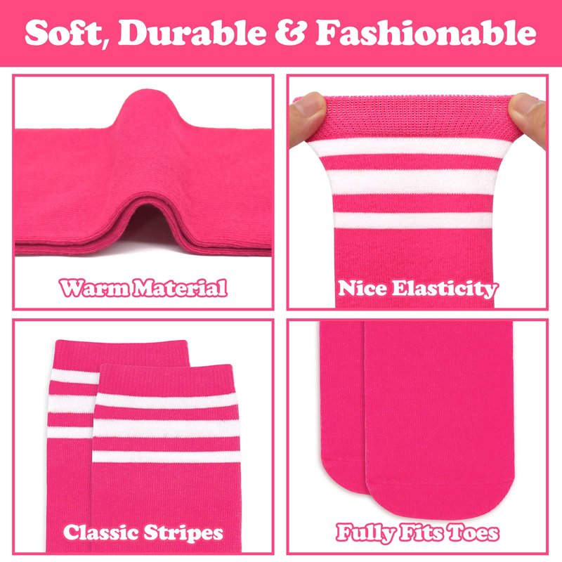 Sarfel Girls Soccer Socks Youth Soccer Socks Kids Soccer Socks Kids 4-6 Toddler Kids Baseball Socks Pink Girls Knee High Socks