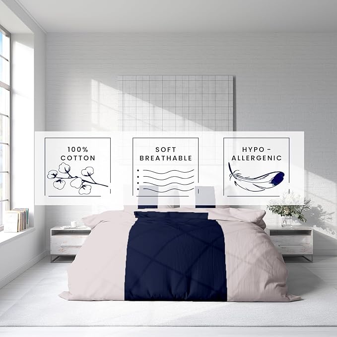 Kotton Culture 1 Pc Twin Size Duvet Cover Only -100% Egyptian Cotton Sateen 600 TC Ultra Soft Premium Durable Comforter Cover Zipper Closure & Corner Ties (Dashing Blue, Twin/Twin XL 68" X 90")